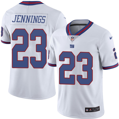 Men's Elite Rashad Jennings Nike Jersey White - #23 Rush NFL New York Giants